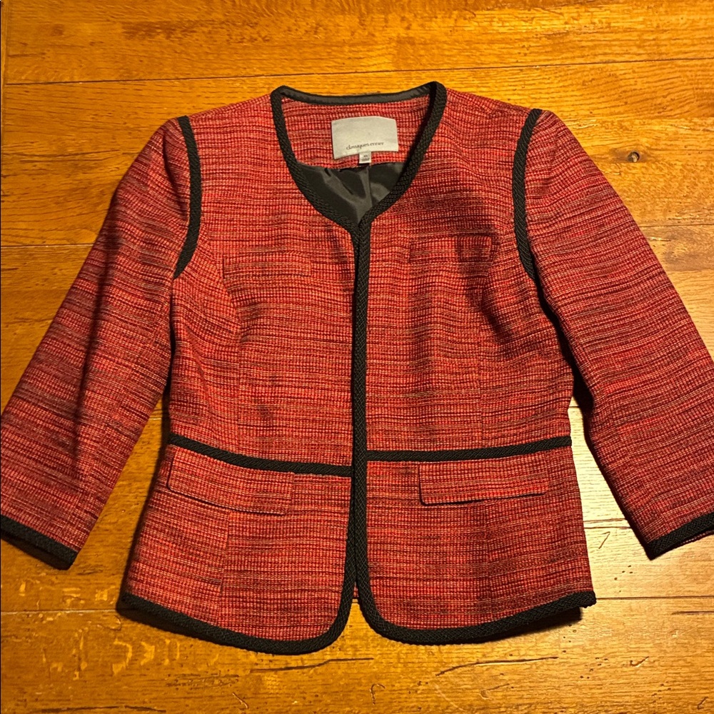 Classiques Entier Red and Black Tweed Blazer